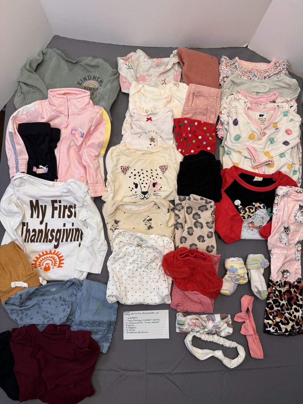 Baby Girl 6-9M Fall/Winter Clothing Lot - Large Wardrobe Bundle #568